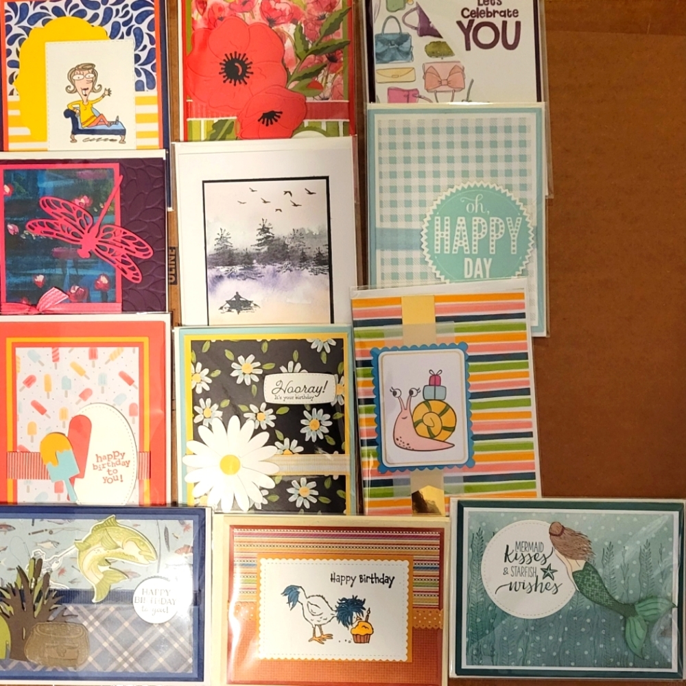 12 Hand Crafted Birthday Cards 12 Card and Envelopes
